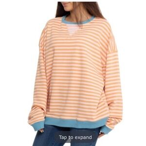 NWT Free People Classic Striped Oversized Crewneck